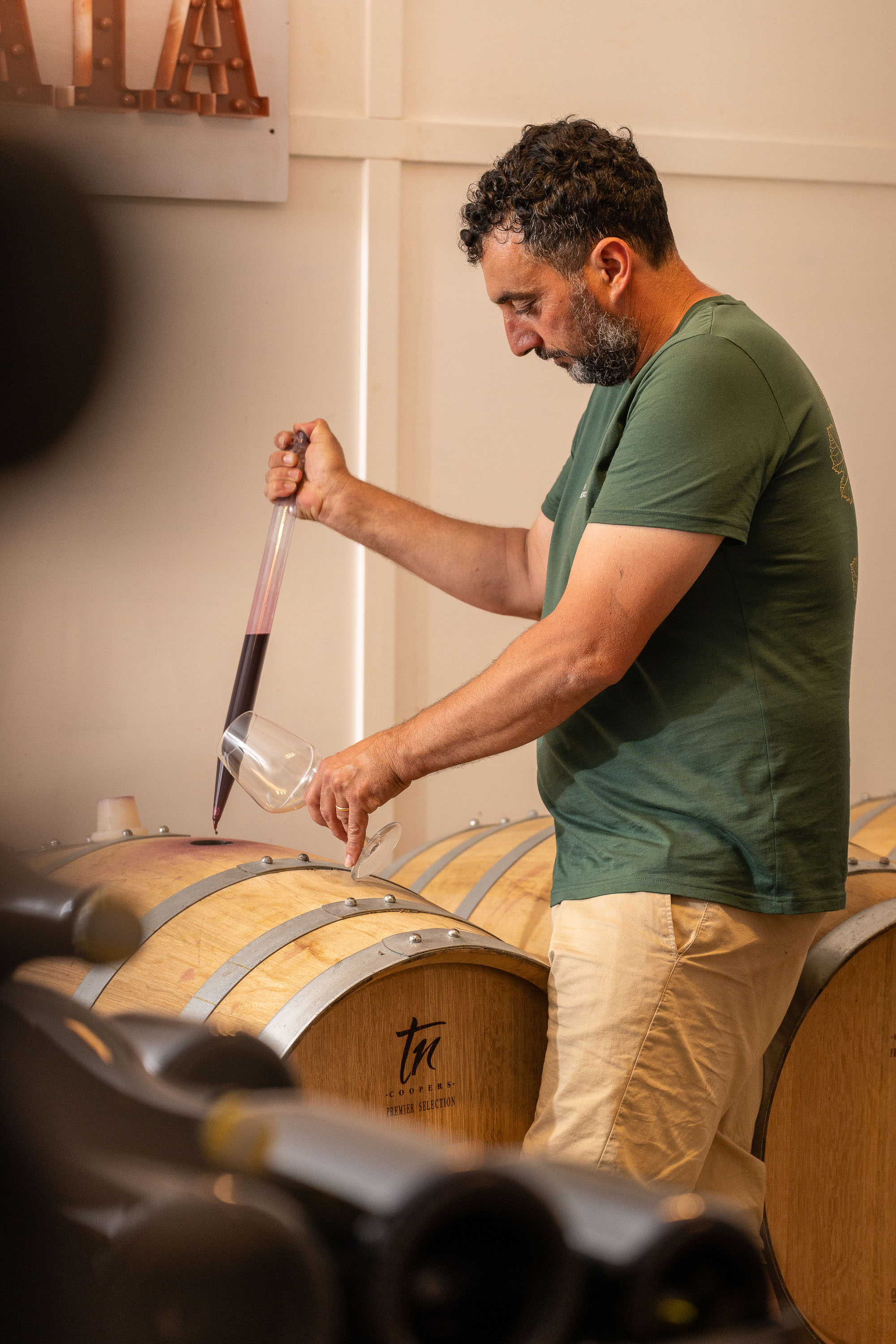 Le bottiglie dei nostri vini in cantina